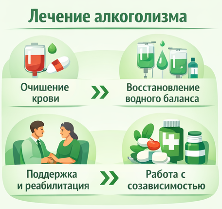 лечение алкоголизма в Дегтярске этапы